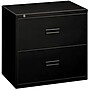 HON Lateral File, 2 Drawers, Molded Pull, 36"W, Black Finish (BSX482LP)~#|#~s0835736_sc7