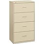 HON 4 Drawers Lateral File Cabinet, Letter/Legal, Putty, 36"W (BSX484LL)~#|#~s0835737_sc7