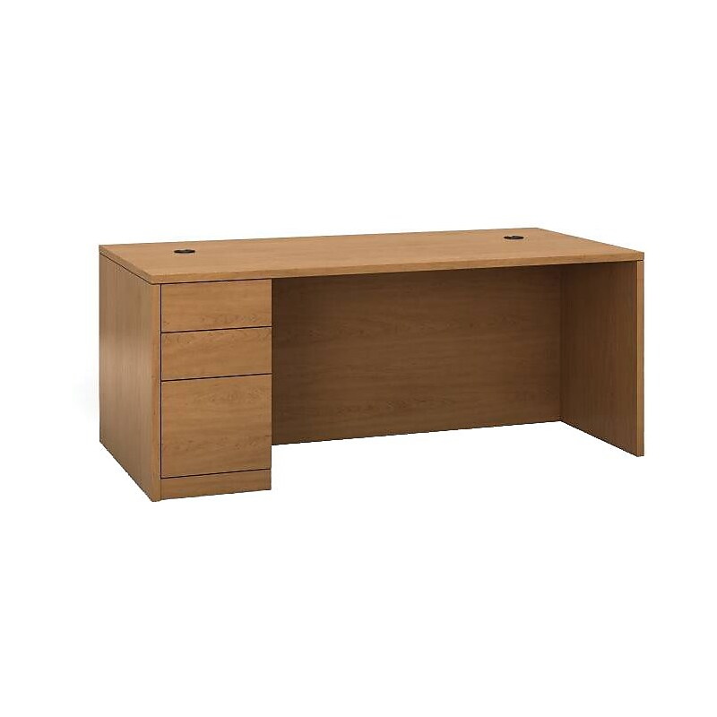 HON 10500 Series 72"W Left Pedestal Desk, Harvest (H105896LCC) image 1