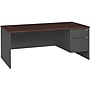 HON® 38000 Series 72'' Right Pedestal Desk, Mahogany/Charcoal (H38293RNS)~#|#~s0835769_sc7