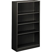 HON Brigade 4-Shelf 59"H Steel Bookcase, Charcoal (HONS60ABCS)