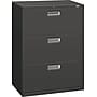 HON Brigade 600 Series 3-Drawer Lateral File Cabinet, Locking, Letter/Legal, Charcoal, 30"W (H673.L.S)~#|#~s0835957_sc7