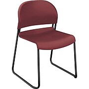 HON GuestStacker Stacking Chair, Plastic, Mulberry, Seat: 18"W x 17 1/2"D, Back: 20"W x 18 1/2"H, 4/Ct