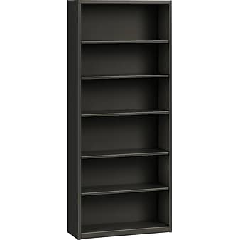 HON Brigade 6-Shelf 81-1/8"H Metal Bookcase, Charcoal (HONS82ABCS)
