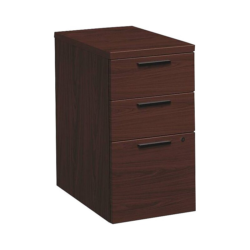 HON 10500 Series Mobile Vertical File Cabinet, Letter/Legal Size, Lockable, 28"H x 15.75"W x 22.75"D, Mahogany (HON105102NN) image 1