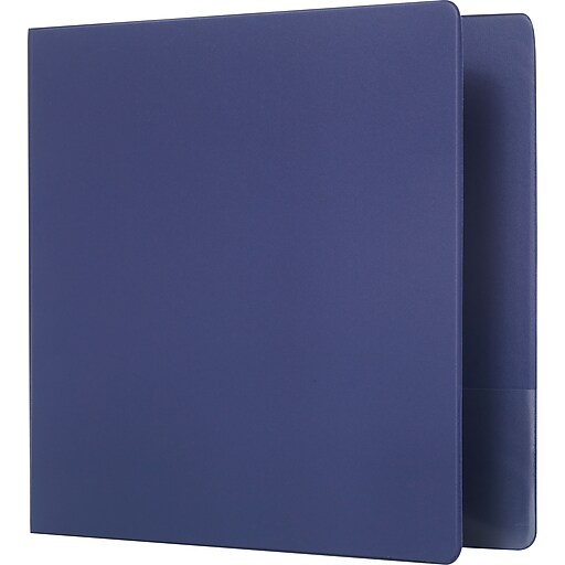 Staples Heavy Duty 2" 3Ring NonView Binder With Label Holder, DRing, Blue (55379/26419) Staples