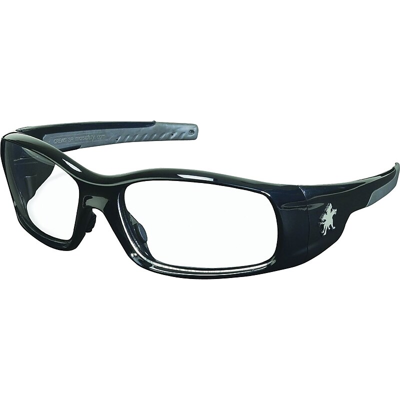 Crews Swagger Brash Look Polycarbonate Dual Lens Safety Glasses, Black/Clear (SR110) image 1