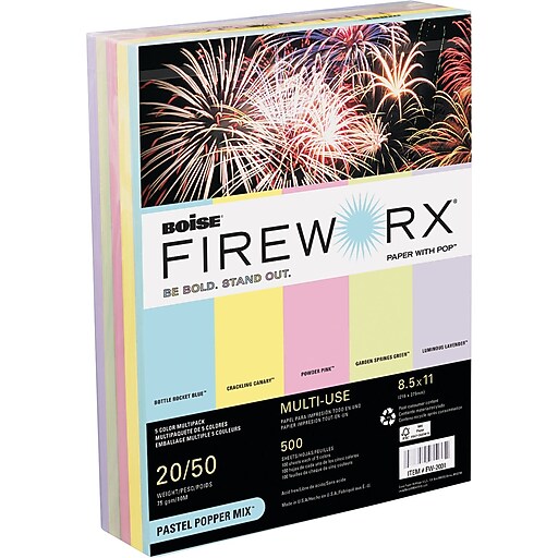 Shop Staples for Boise FIREWORX Premium MultiUse Colored Paper, 8 1/2