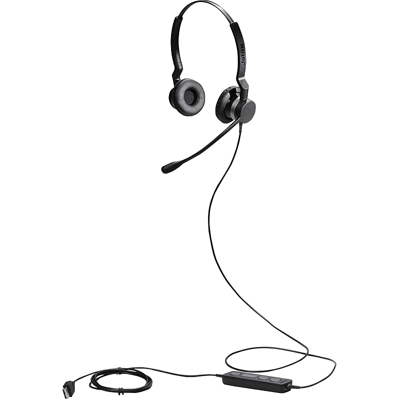 Jabra 2300 Noise Canceling Stereo Headset Microphone, Over-the-Head, Black (2399-829-109) image 1