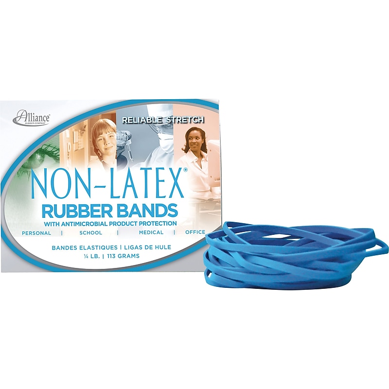 Alliance Rubber Multi-Purpose #19 Rubber Bands, 3.5" x .0625", Non-Latex, Blue, 360/Pack (42199) image 1