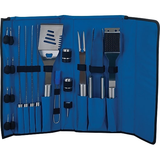 Whetstone 20 Piece Stainless Steel BBQ Grill Set with Case Staples