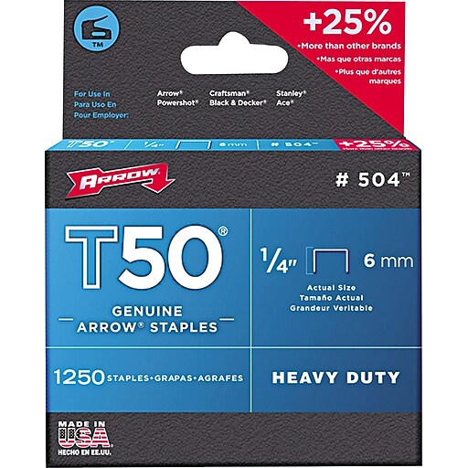 Arrow® T50® Type Staples, 1/4". at Staples