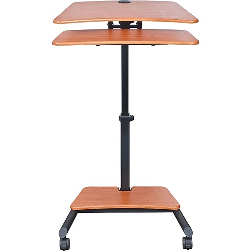 Balt UpRite Workstation Mobile Adjustable Sit and Stand Desk, Cherry