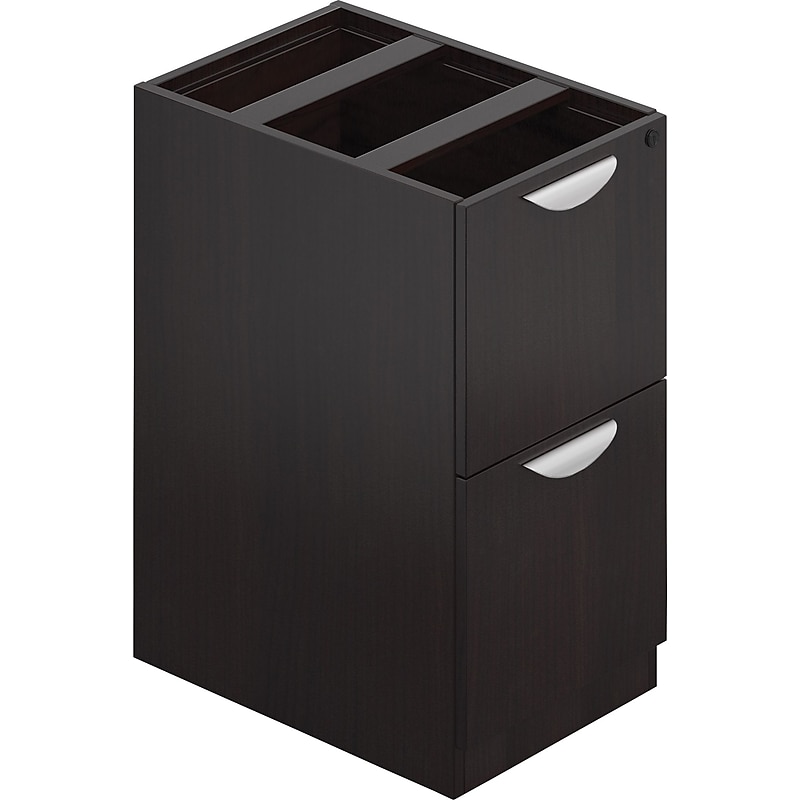 Global Superior 2-Drawer Vertical File Cabinet, Letter Size, Lockable, 28"H x 16"W x 22"D, Espresso (TDSL22FF-AEL) image 1