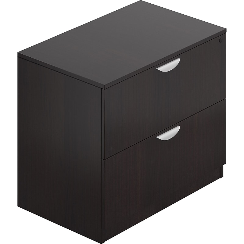 Global Superior 2-Drawer Lateral File Cabinet, Letter/Legal Size, Lockable, 29.5"H x 36"W x 22"D, Espresso (TDSL3622LF-AEL) image 1