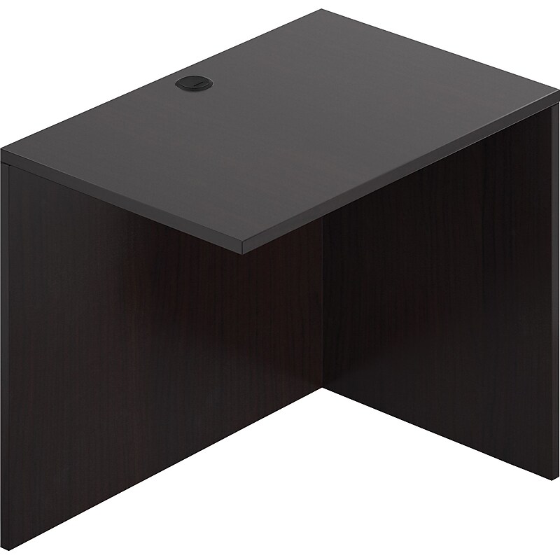 Offices To Go 36" Wide Reversible Return Shell, American Espresso, 29 1/2"H x 36"W x 24"D image 1