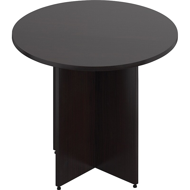 Offices To Go 36" Wide Round Table With Cross Base, American Espresso, 36" Dia (TDSL36R-AEL) image 1