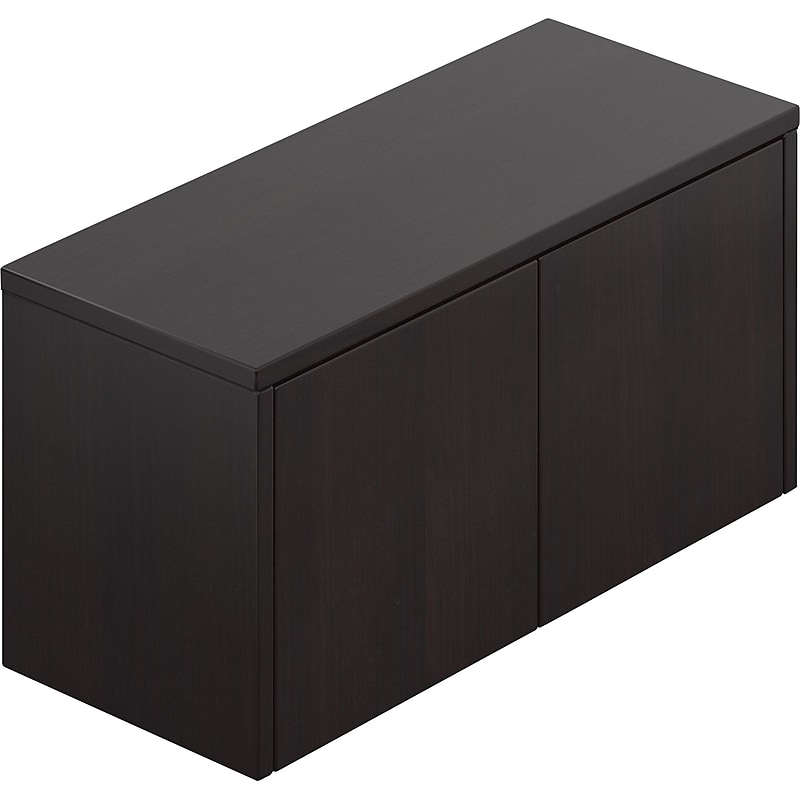 Offices To Go Superior Wall Mounted Cabinet, American Espresso, 17"H x 36"W x 15"D image 1