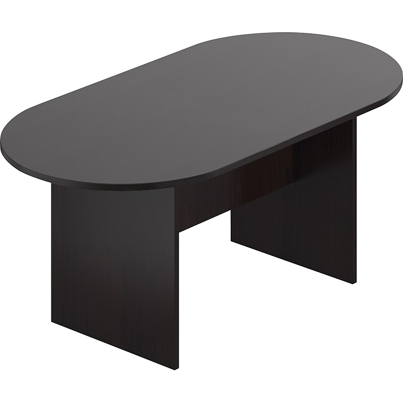 Offices to go 71"W x 36"D Racetrack Shaped Conference Table, American Espresso (TDSL7136RS-AEL) image 1