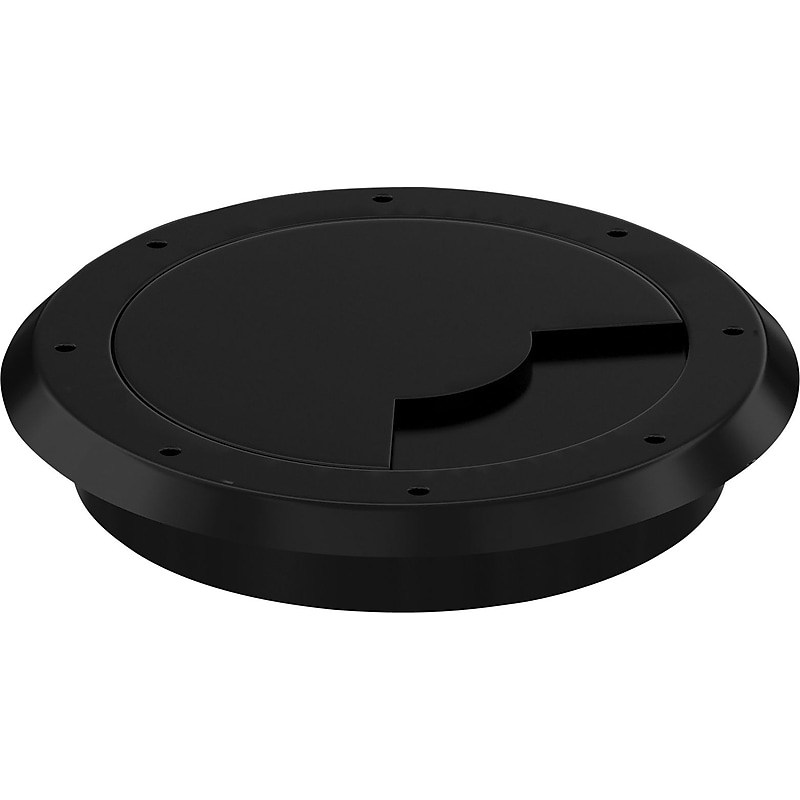Offices To Go 2" Wide Grommet Cover, Black, 1/4"H x 2"W x 2"D image 1