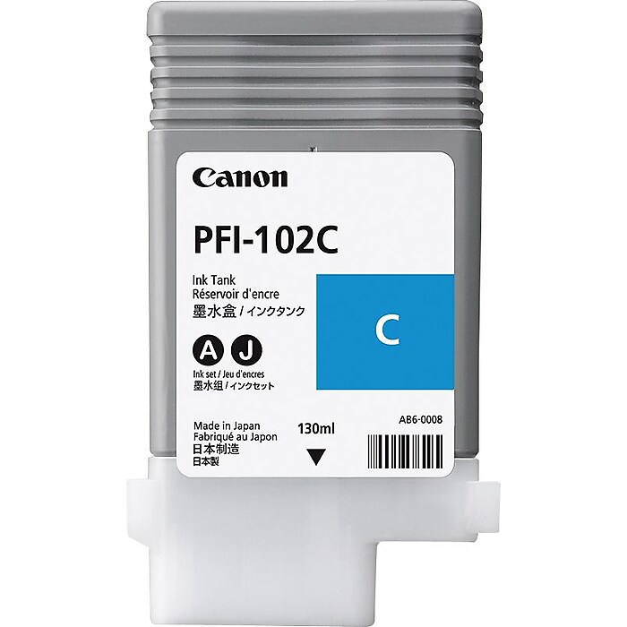 Canon PFI-102 Cyan Standard Yield Ink Cartridge (0896B001) | Staples