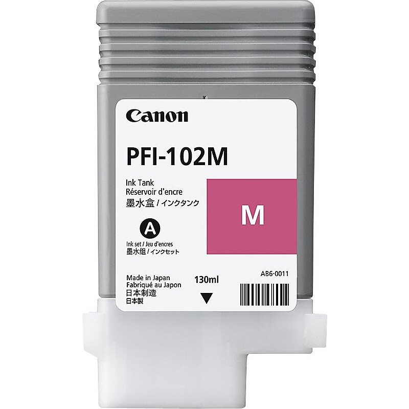 Canon 102 Magenta Standard Yield Ink Cartridge (0897B001) image 1