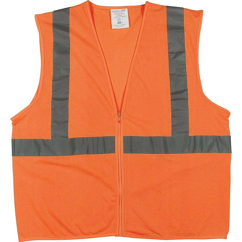 Protective Industrial Products High Visibility Sleeveless Safety Vest, ANSI Class R2, Orange, 2XL (302-MVGOR-2X) image 1