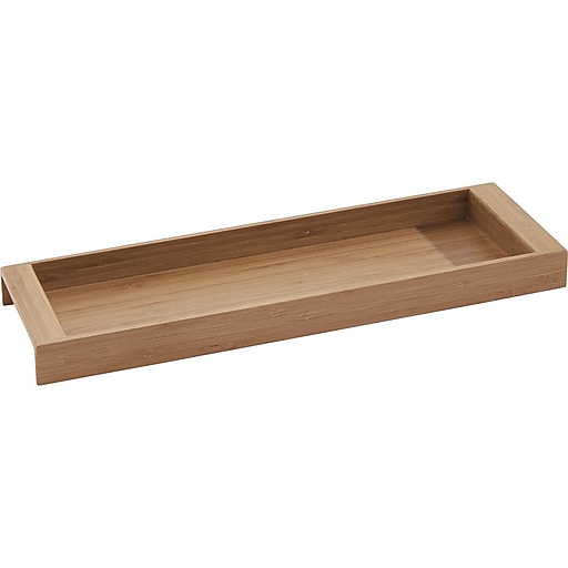 InterDesign Formbu Eco Toilet Tank Top Tray, Natural Bamboo Staples