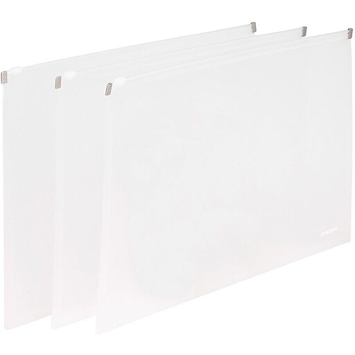 Poppin Clear Set of 3 Zip Folios Staples
