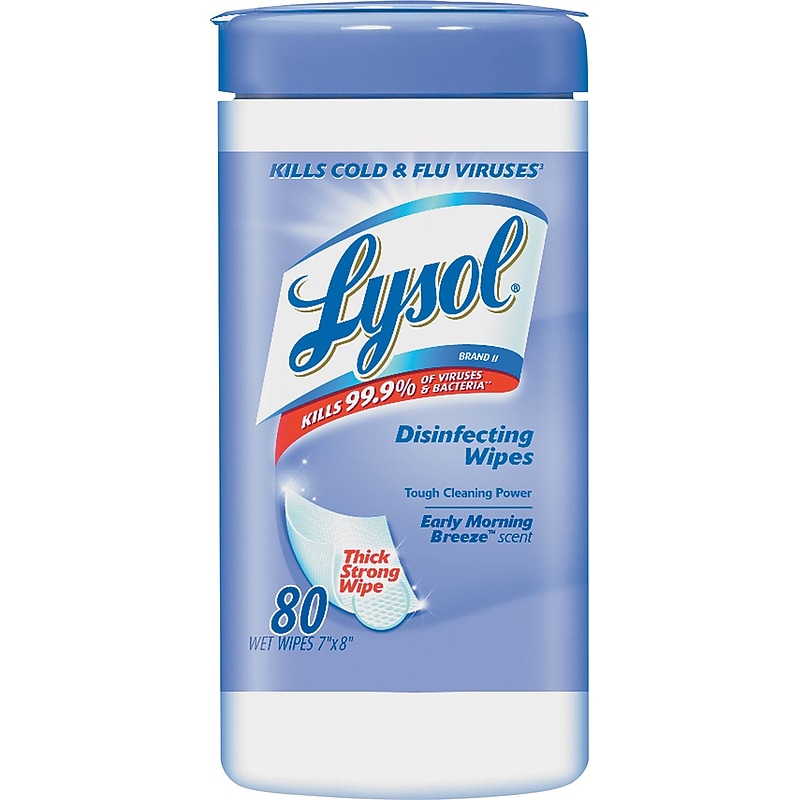 Lysol Disinfecting Wipes, Early Morning Breeze, 7 x 8, 80/Canister, 6 Canister/CT image 1
