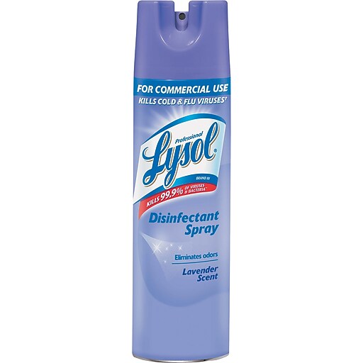 Lysol® Disinfectant Spray, Lavender, 19 oz. Aerosol, 12/Ct at Staples