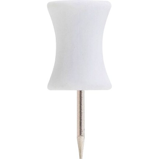Poppin Push Pins, White, 100/Pack (100420) Staples