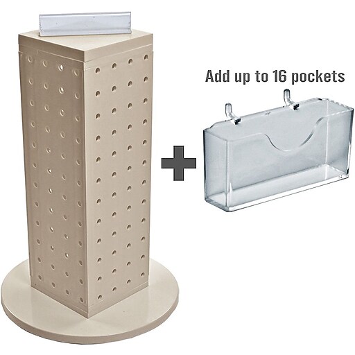 Azar Displays 13"H x 4"W x 4"D Pegboard Counter Gift Card Holder Almond
