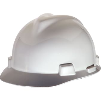 Mine Safety Appliances V-Gard Polyethylene 4-Point Short Brim Hard Hat, White (477482)