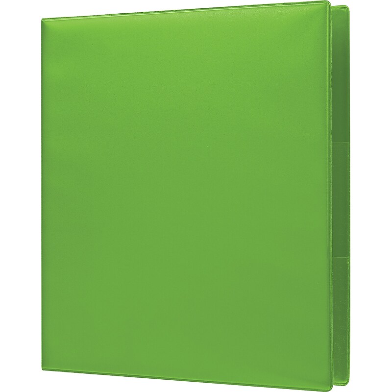 Staples Heavy Duty 1" 3-Ring Non-View Binder, D-Ring, Chartreuse (56323-CC/24648) image 1