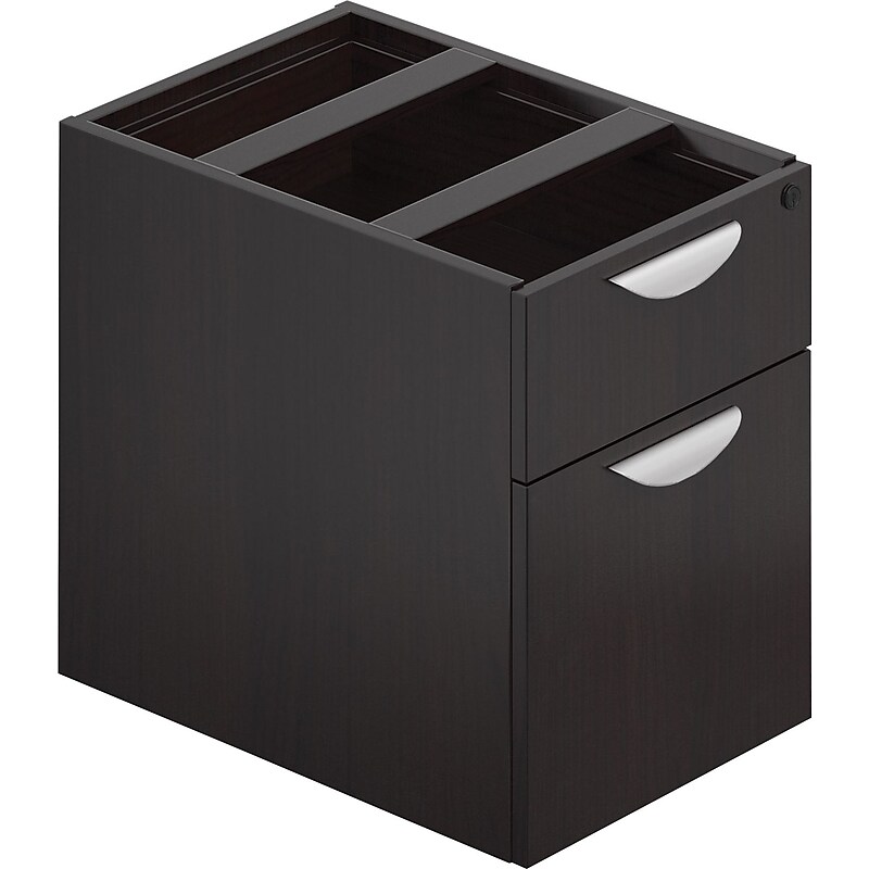 Offices To Go® Superior Laminate Box/File Pedestal, American Espresso, 19"H x 16"W x 22"D image 1