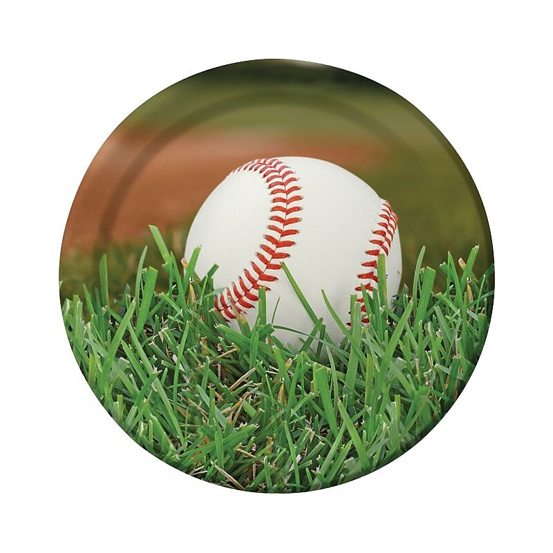 Creative Converting Baseball Paper Plates, Multicolor, 24/Pack (DTC427963DPLT) image 1
