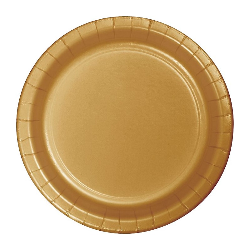 Creative Converting Glittering Gold Paper Plates, 72 Count (DTC47103BDPLT) image 1