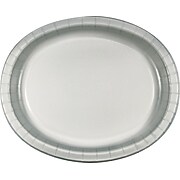 Creative Converting Shimmering Silver Oval Plates, 24 Count (DTC433281OVAL)