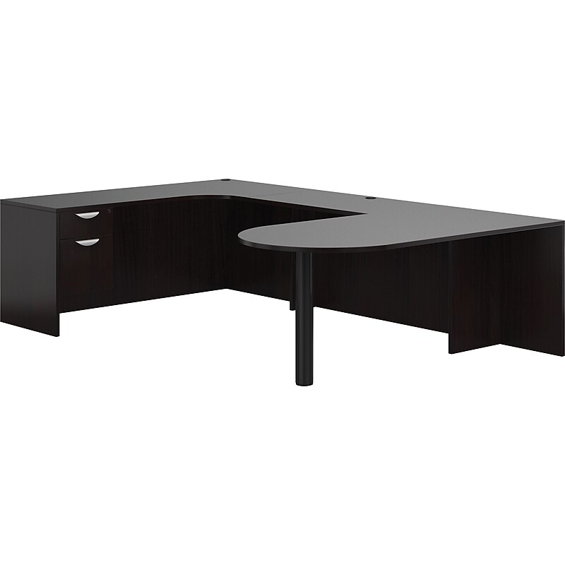 Offices To Go Superior Laminate U-Shaped D-Island Desk, American Espresso (TDOTG5-AEL) image 1