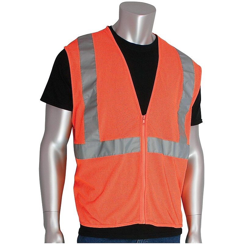 Protective Industrial Products High Visibility Sleeveless Safety Vest, ANSI Class R2, Orange, X-Large (302-MVGZOR-XL) image 1