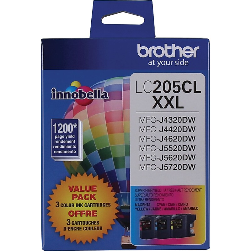 Brother LC2053PKS Cyan/Magenta/Yellow Extra High Yield Ink Cartridge,  3/Pack image 1