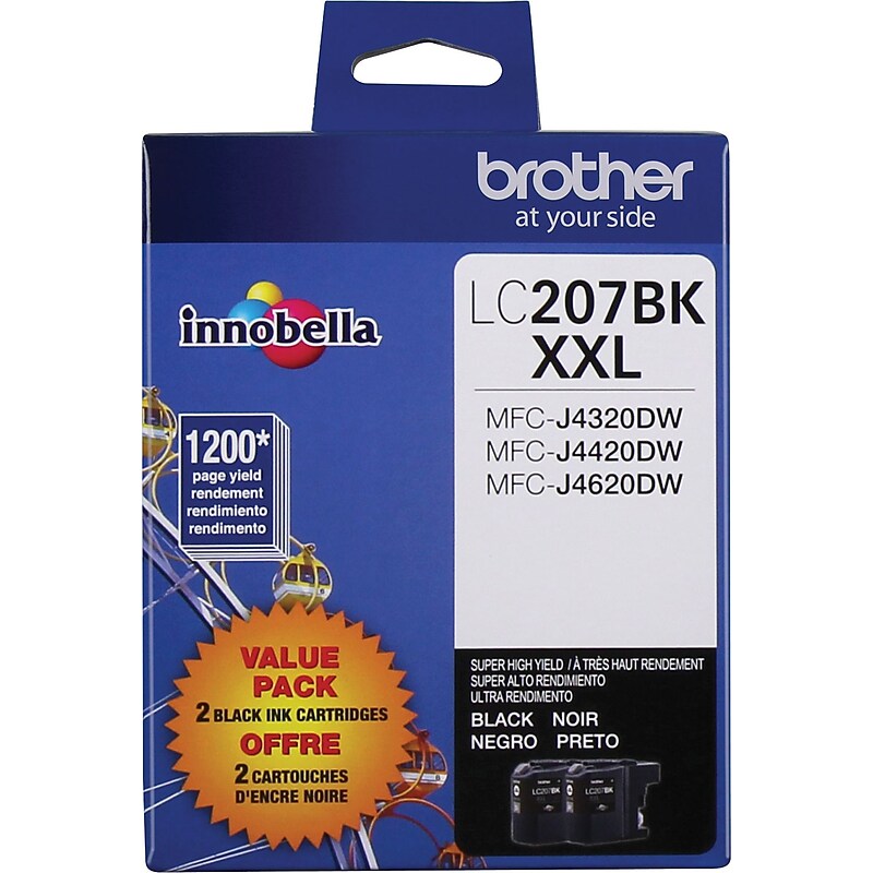 Brother LC2072PKS Black Extra High Yield Ink Cartridge,  2/Pack image 1