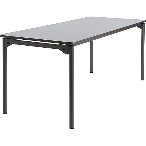 Maxx Legroom Wood Folding Table 30x72, Gray Staples