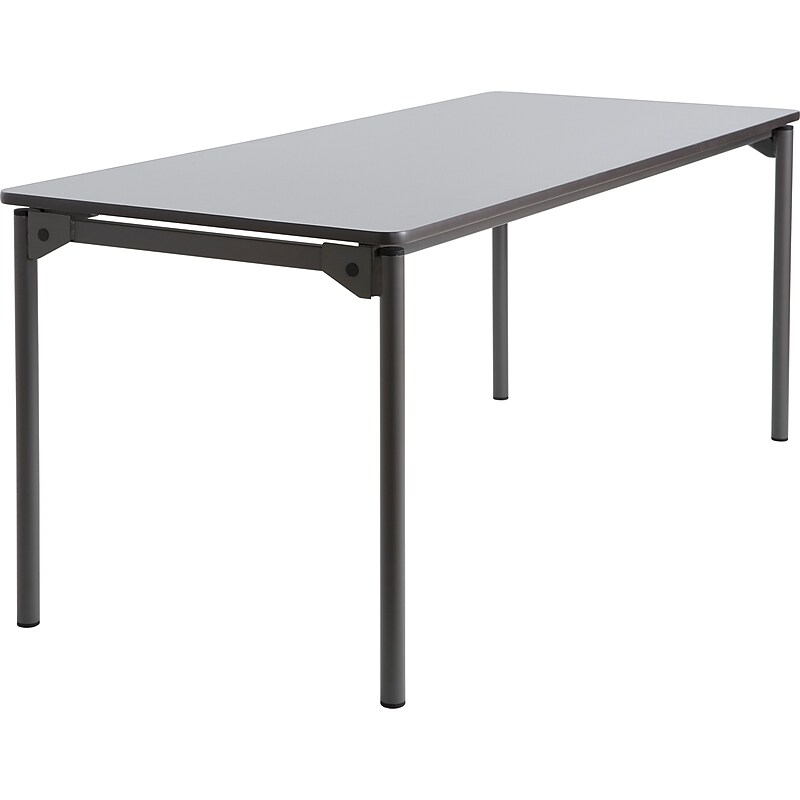 ICEBERG Maxx Legroom 30" x 72" Wooden Folding Table, Gray (65827) image 1