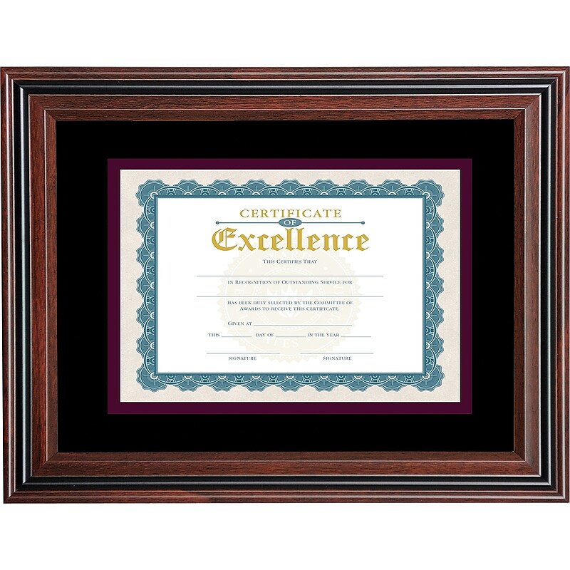 Victory Light 11" x 14" Document Frame, Rosewood/Black (VS4501B.114) image 1