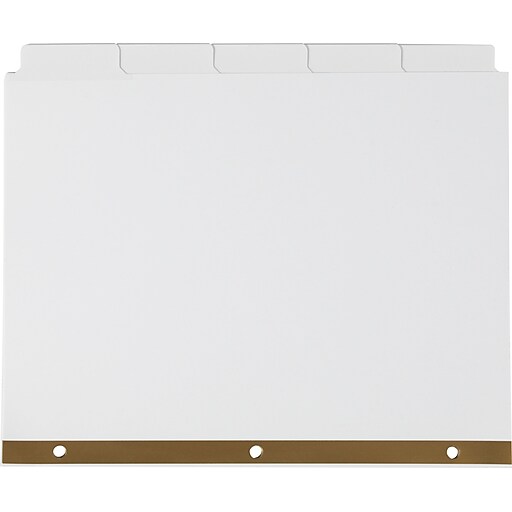 Staples WriteOn™ BIG TAB 5Tab Set Dividers, White Tabs, 4/Pack (13508