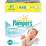 Pampers Baby Wipes Sensitive 7X Refill, 448/Carton (19513)