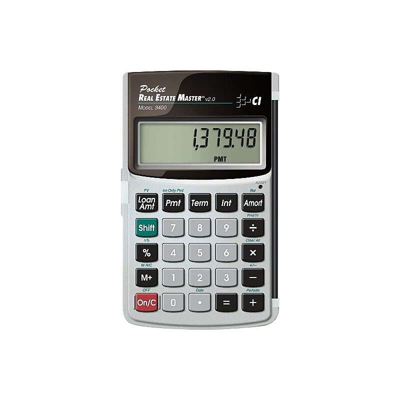 Calculated Industries 3400 (3400) Real Estate & Mortgage Financial Calculator, Silver and Black image 1