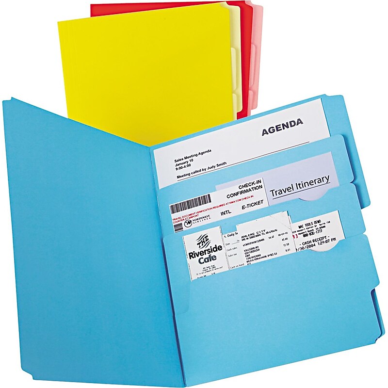 Pendaflex Divide it Up Recycled File Folder, 1/3-Cut Tab, Assorted, Letter Size, Assorted Colors, 12/Pack (10773) image 1